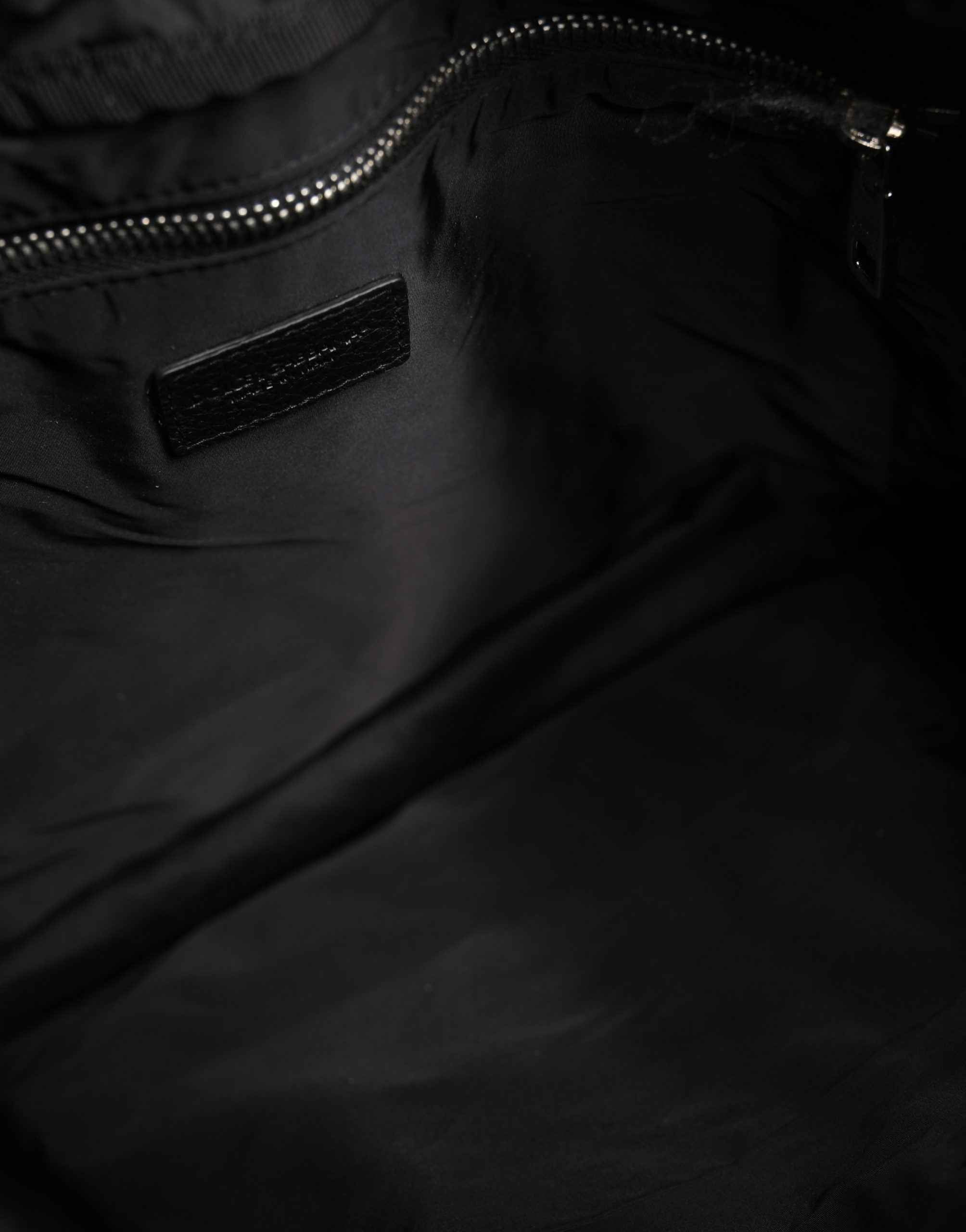Dolce & Gabbana Black White Striped Polyester Drawstring Backpack Men Bag