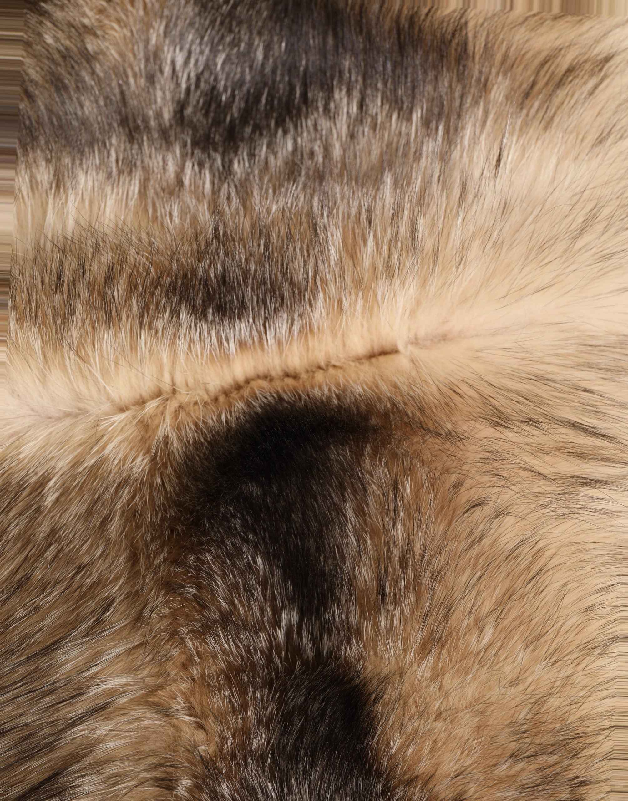 Dolce & Gabbana Brown Frost Fox Fur Neck Warmer Winter Scarf