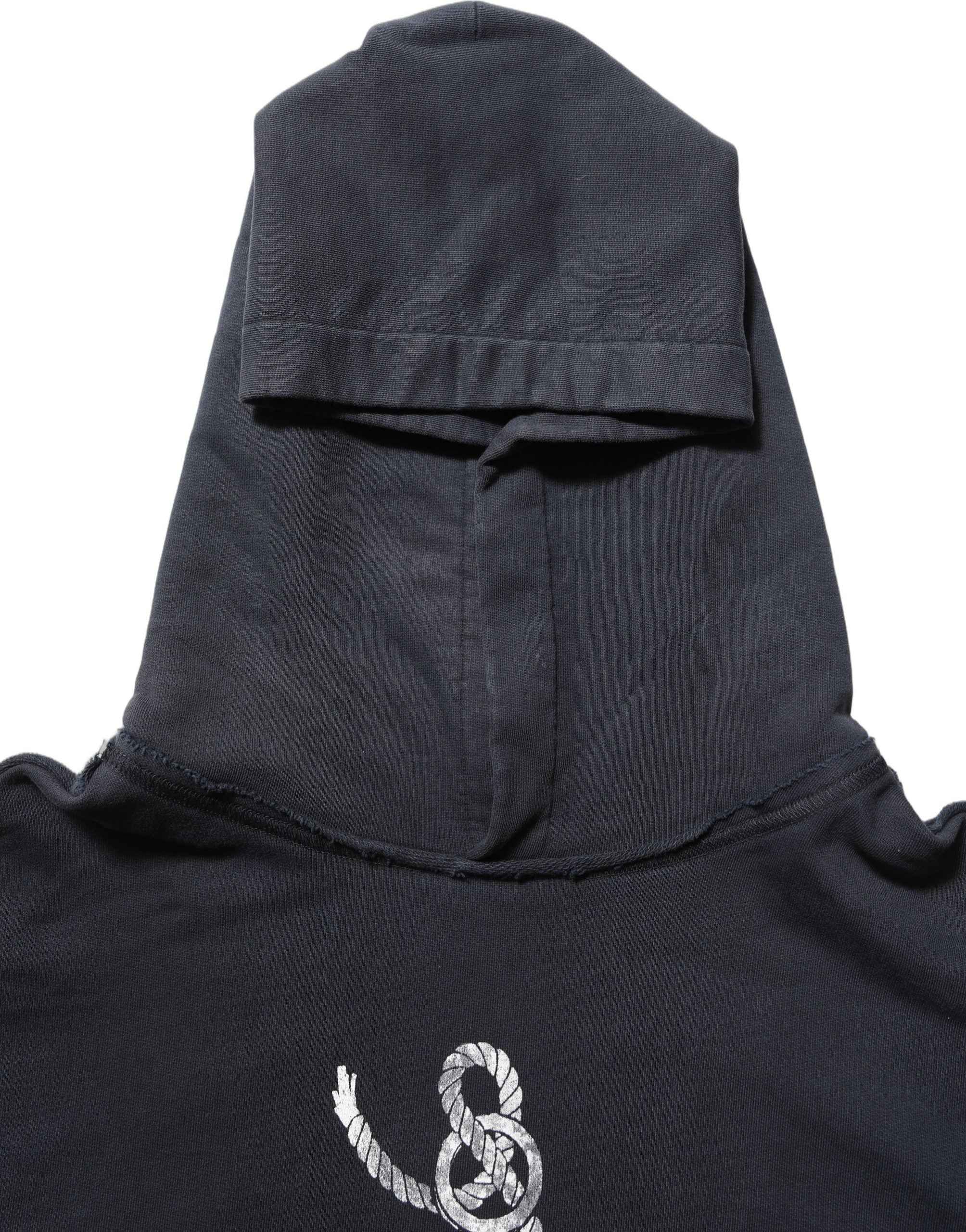 Dolce & Gabbana Black Anchor Print Hooded Sweatshirt Sweater
