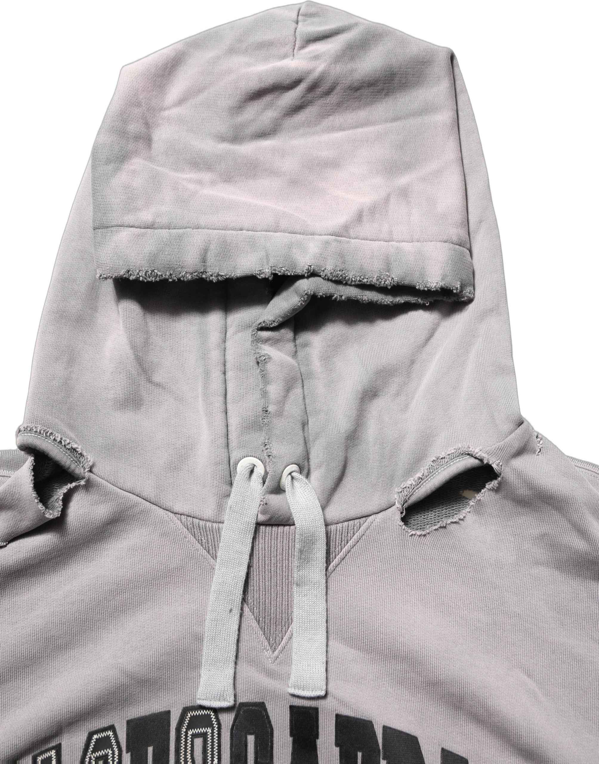 Dolce & Gabbana Gray Graphic Hooded Sweatshirt Men Sweater