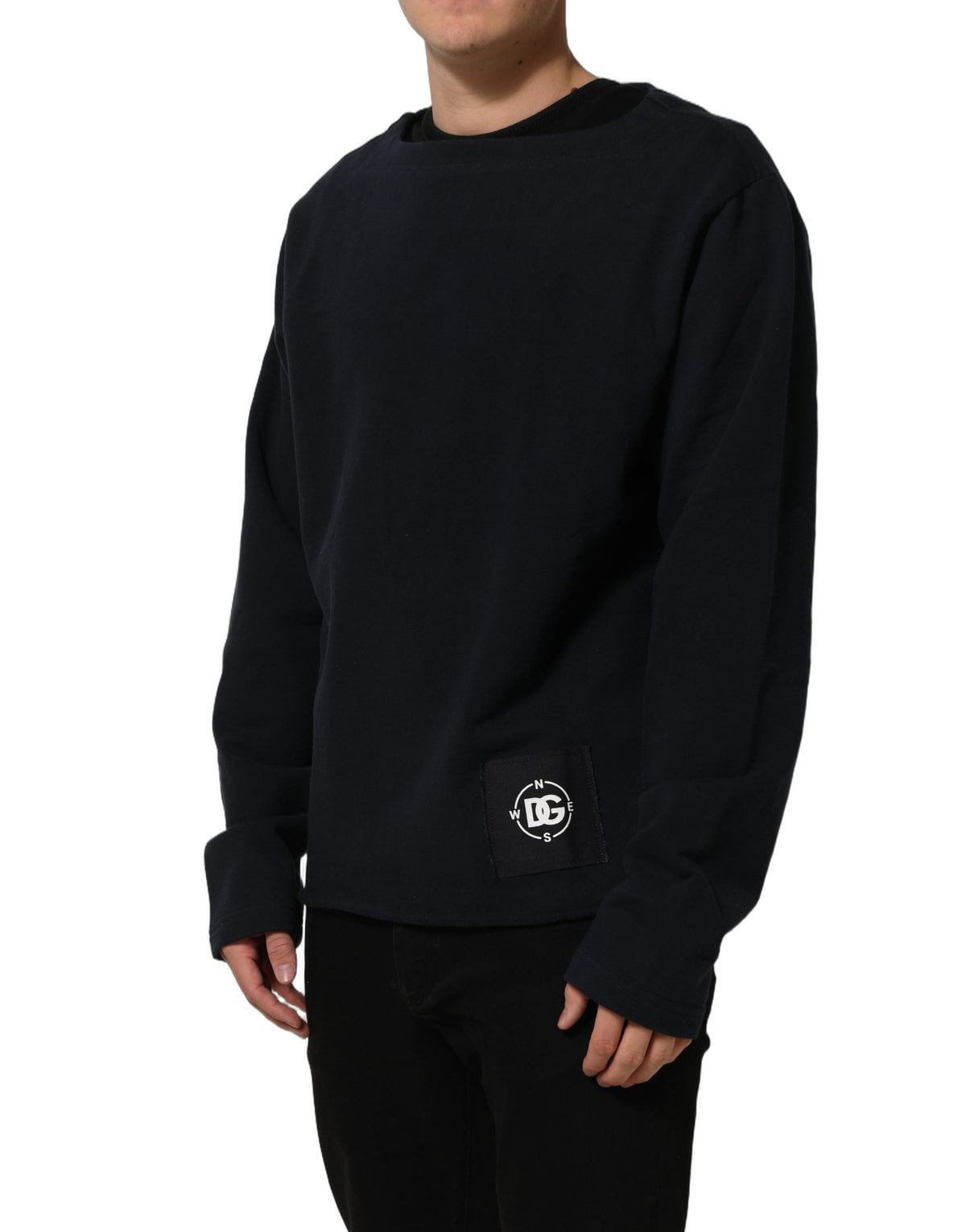 Dolce & Gabbana Dark Blue Logo Cotton Sweatshirt Sweater