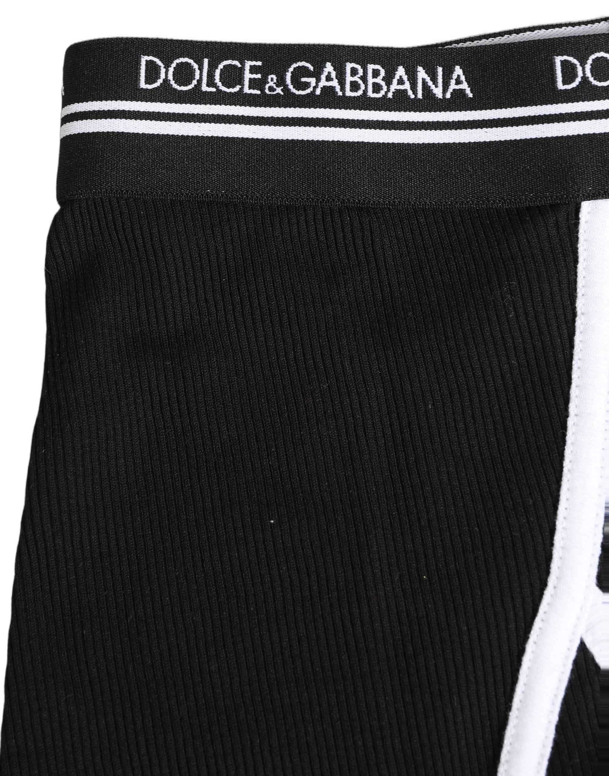Dolce & Gabbana Black White Logo Waistband Coulotte Panty Underwear