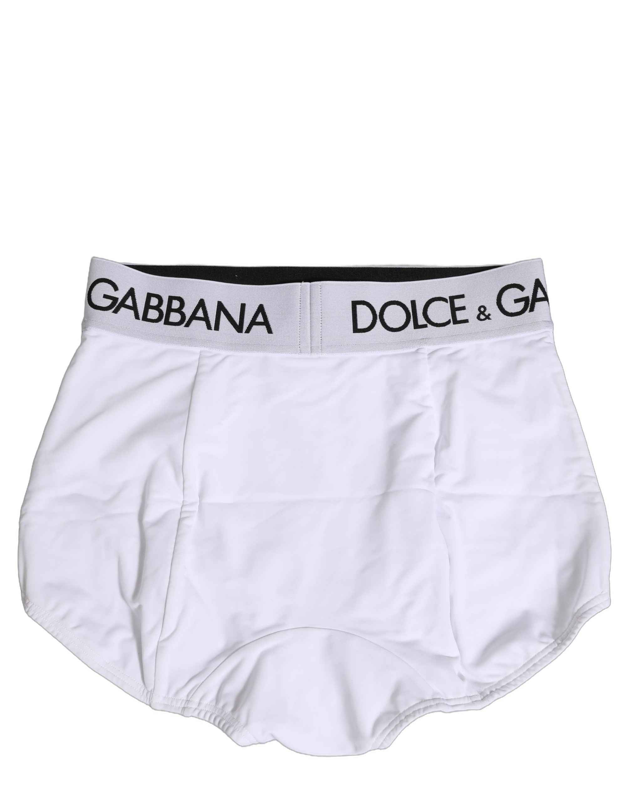 Dolce & Gabbana White Logo Waistband Coulotte Panty Underwear