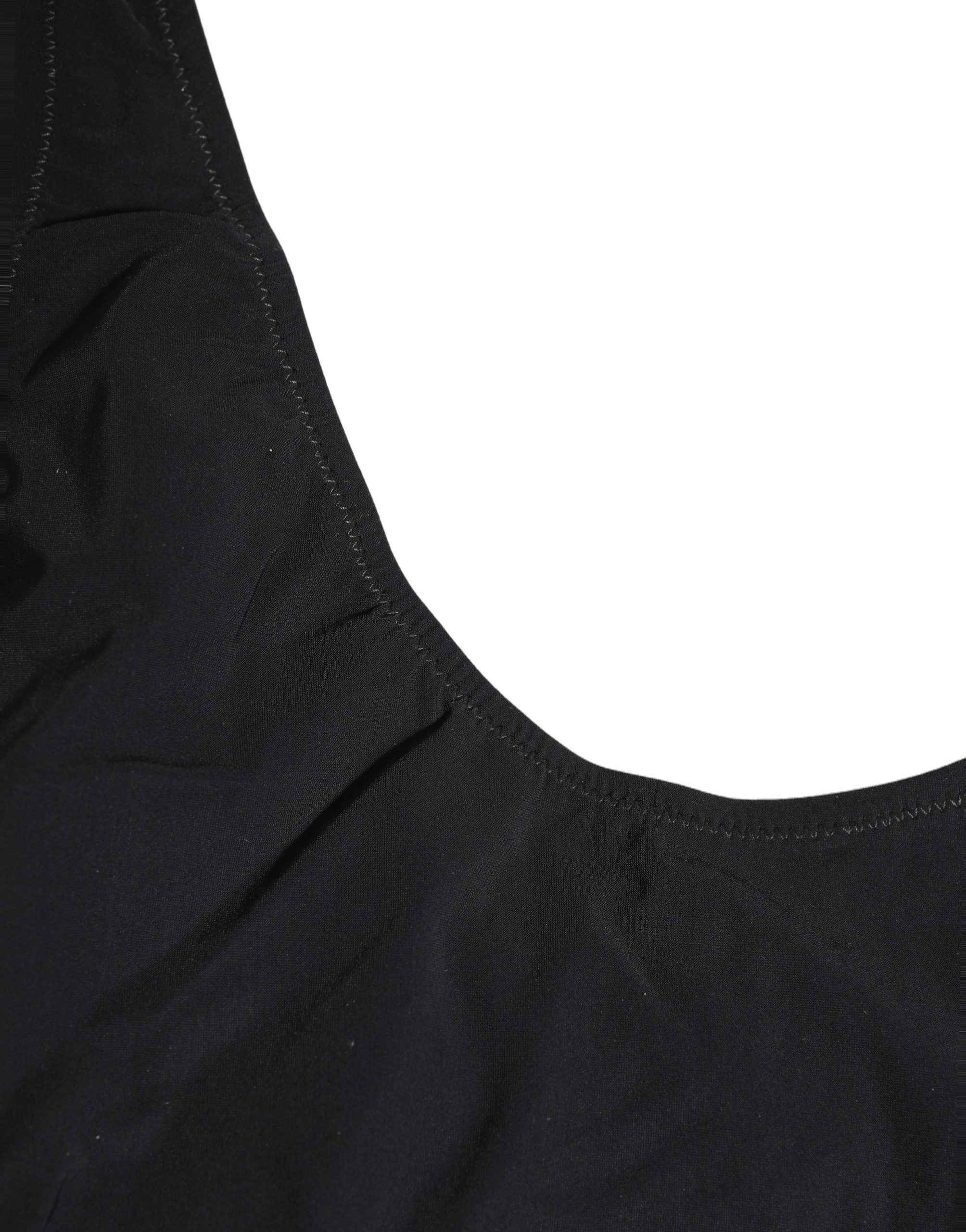 Dolce & Gabbana Black Cutout Logo One Piece Swimsuit Swimwear