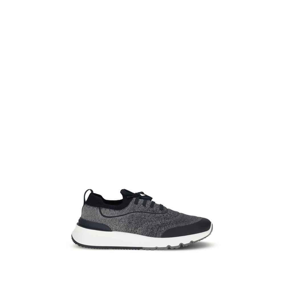 Brunello Cucinelli Gray Cotton Athletic Sneakers
