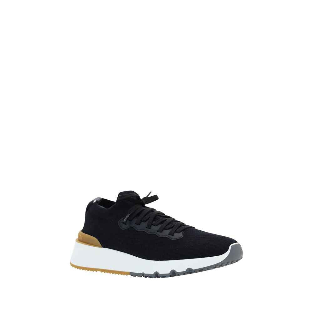 Brunello Cucinelli Black Cotton Athletic Sneakers