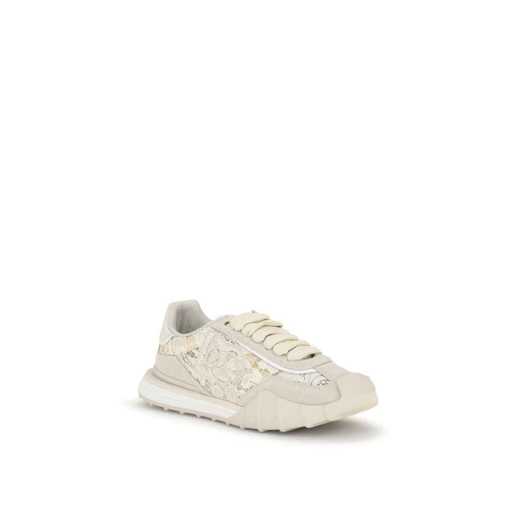 Dolce & Gabbana Beige Calf Leather Bos Taurus Sneakers