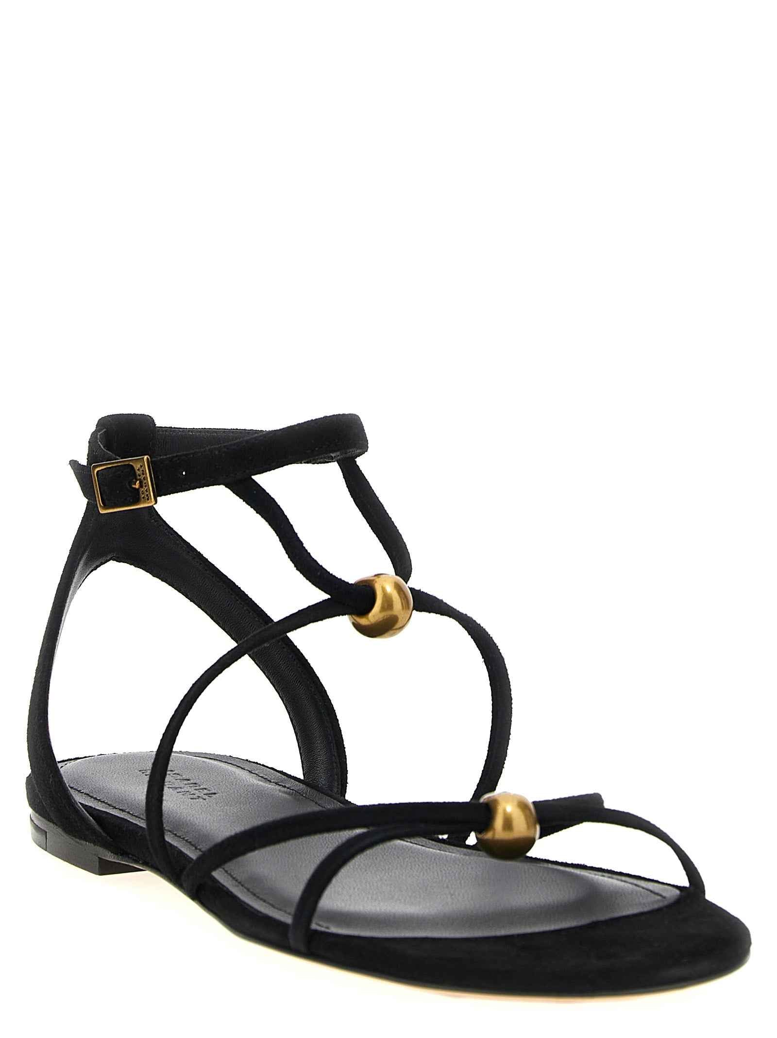 Isabel Marant Black Goatskin Flat Sandals
