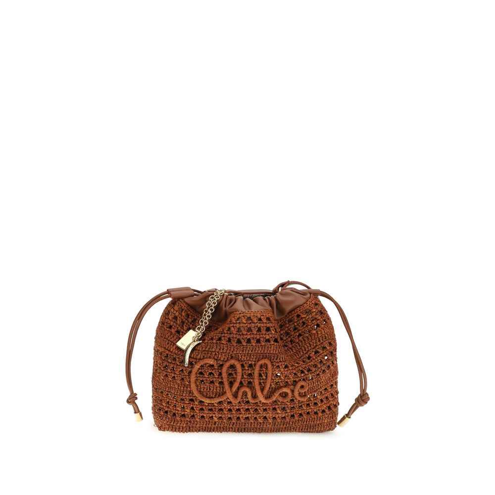 Chloé Brown Raffia Shoulder Bag