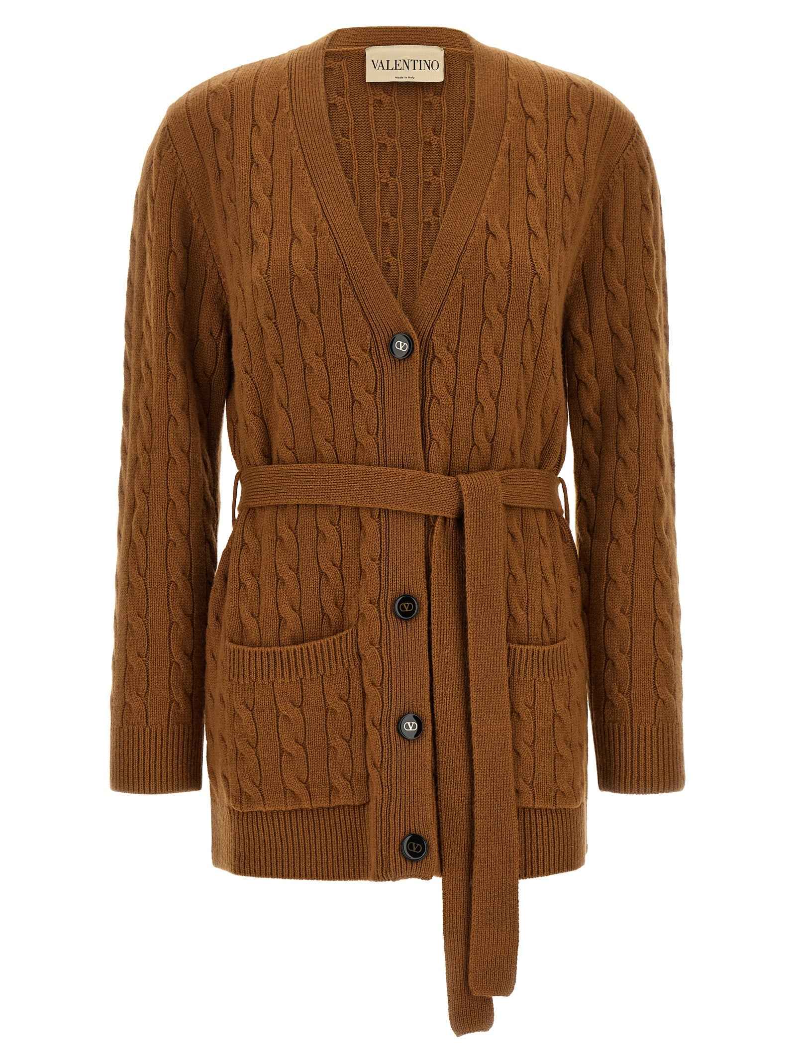 Valentino Garavani Brown Cashmere Cardigan