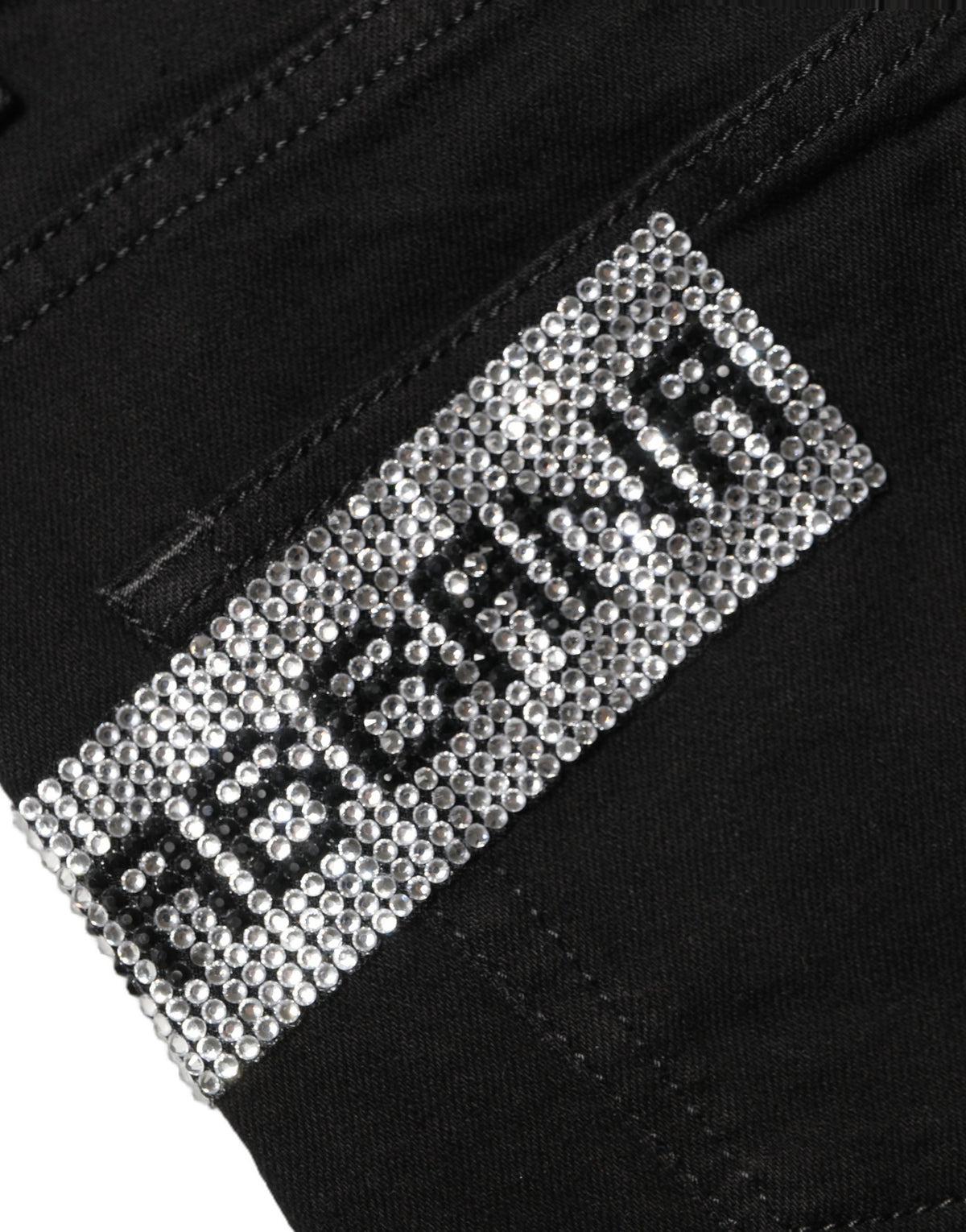 Dolce & Gabbana Black Grace Rhinestone HighWaist Denim Jeans