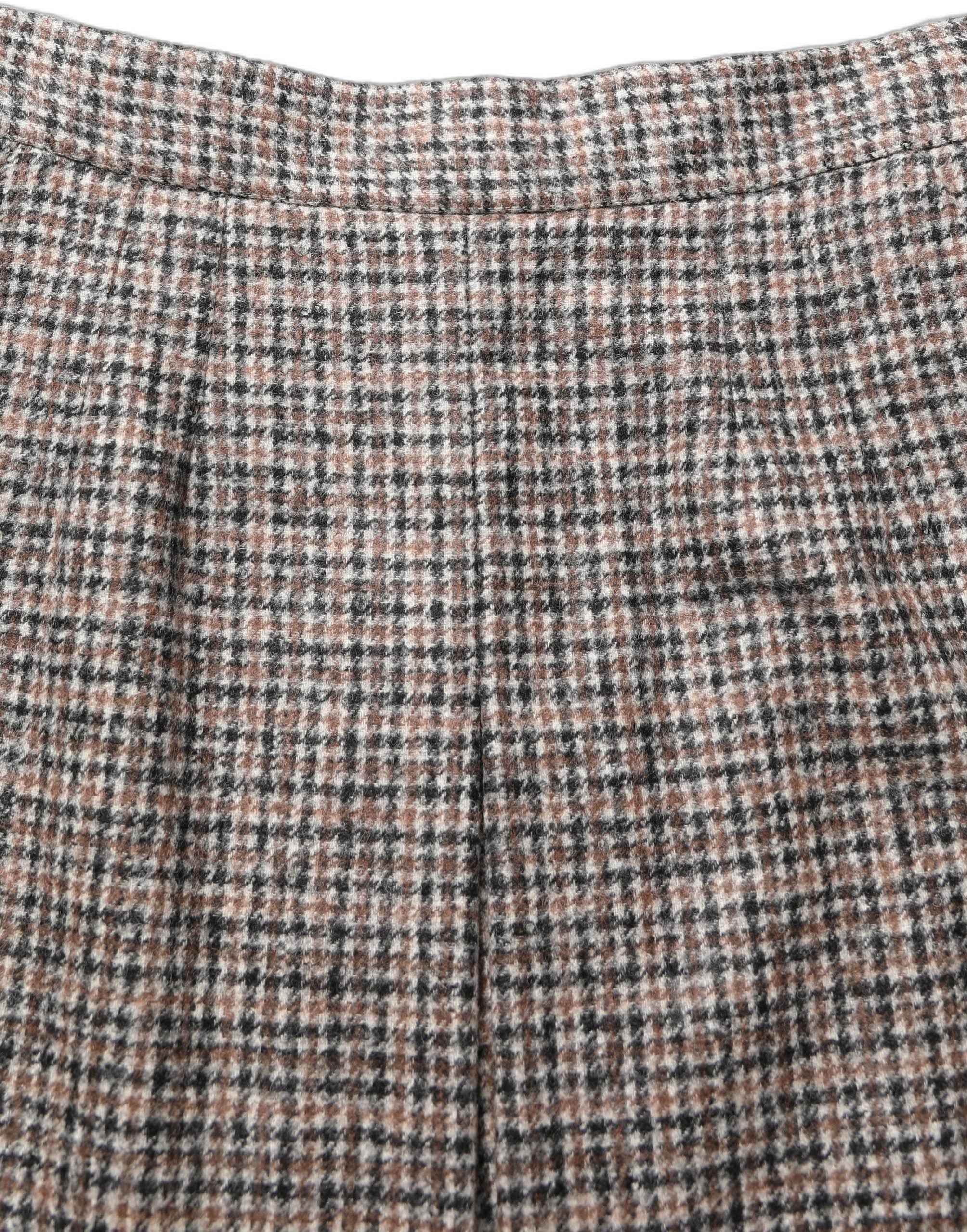 Dolce & Gabbana Brown Tweed High Waist A-line Mini Skirt