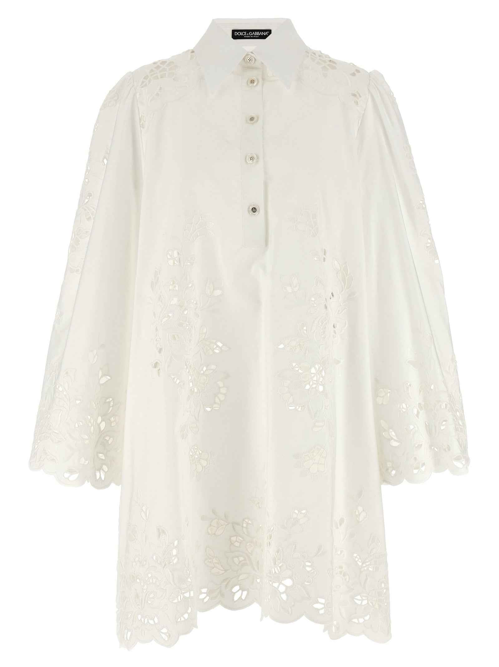 Dolce & Gabbana White Cotton Short Dress