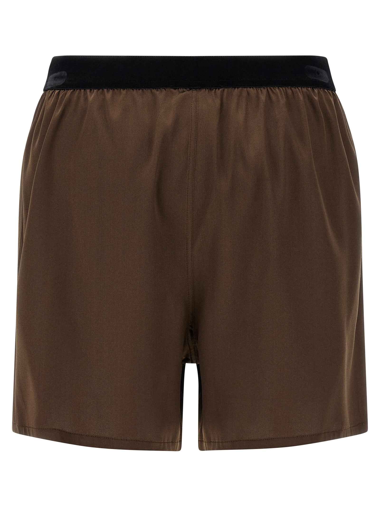 Tom Ford Brown Silk Bermuda Shorts