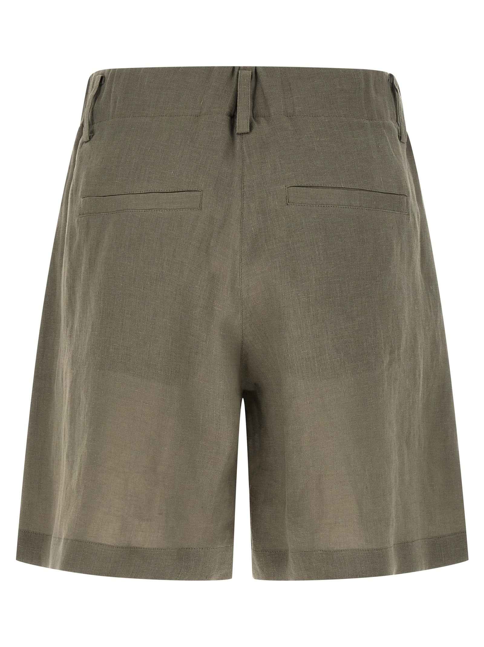 Brunello Cucinelli Bicolor Linen Bermuda Shorts