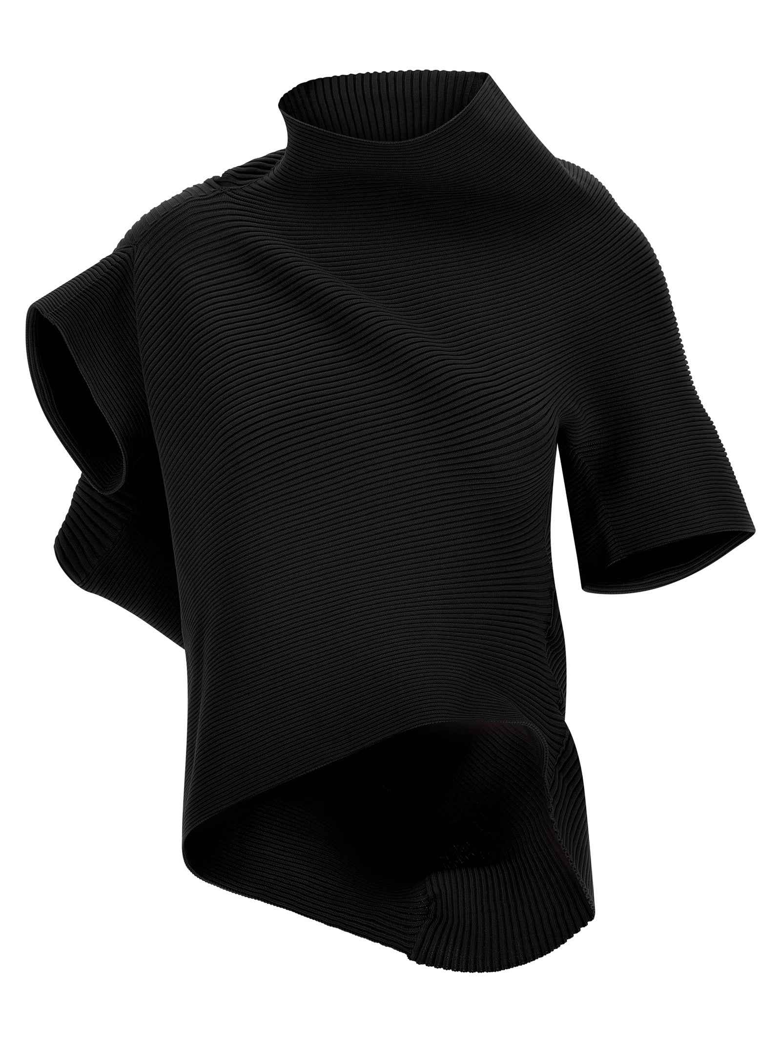 Issey Miyake Black Polyester Blouse