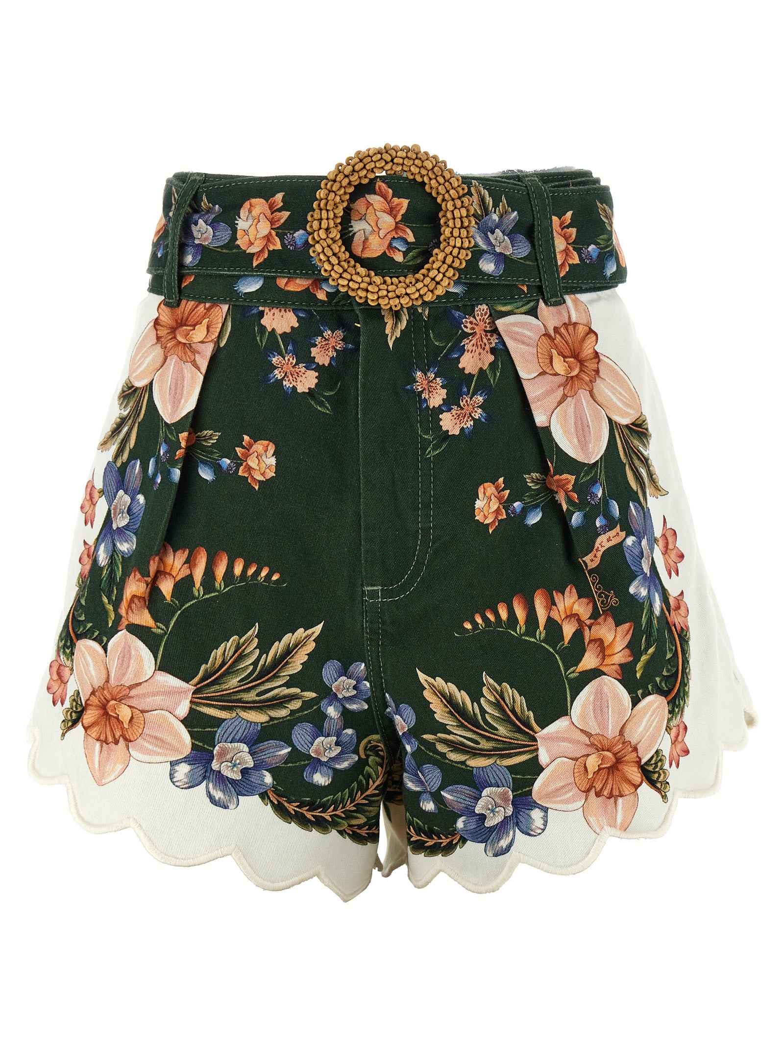 FARM RIO Bicolor Linen Bermuda Shorts