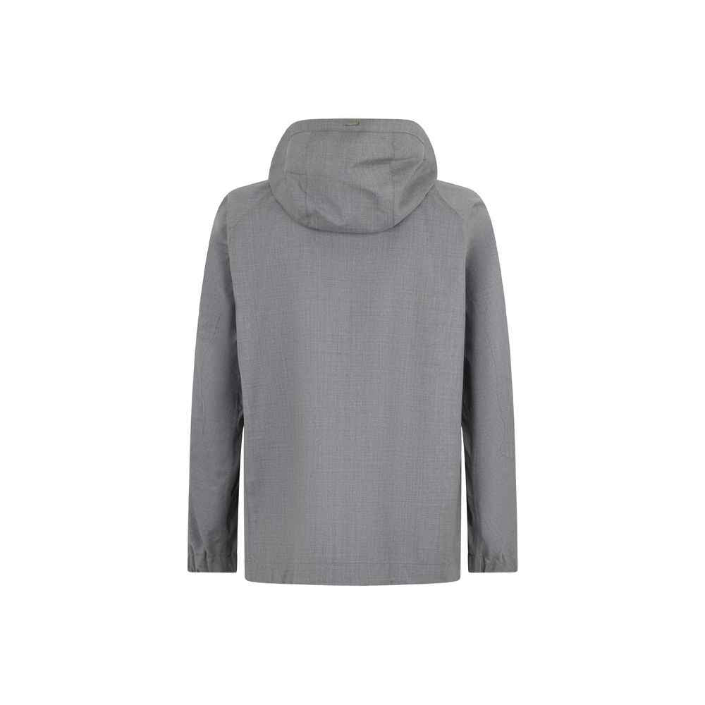 Herno Gray Virgin Wool Shell Jacket
