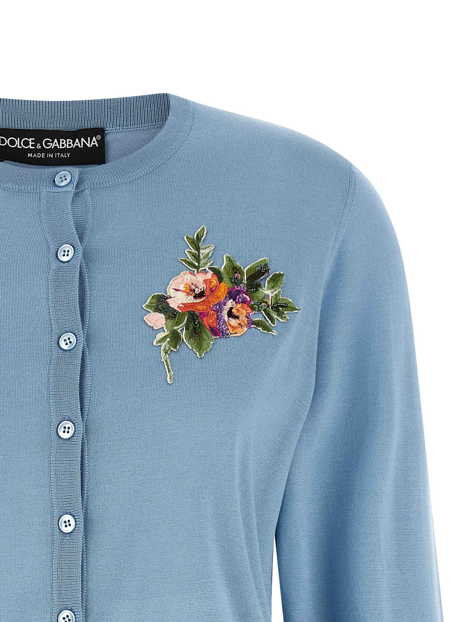 Dolce & Gabbana Blue Silk Cardigan