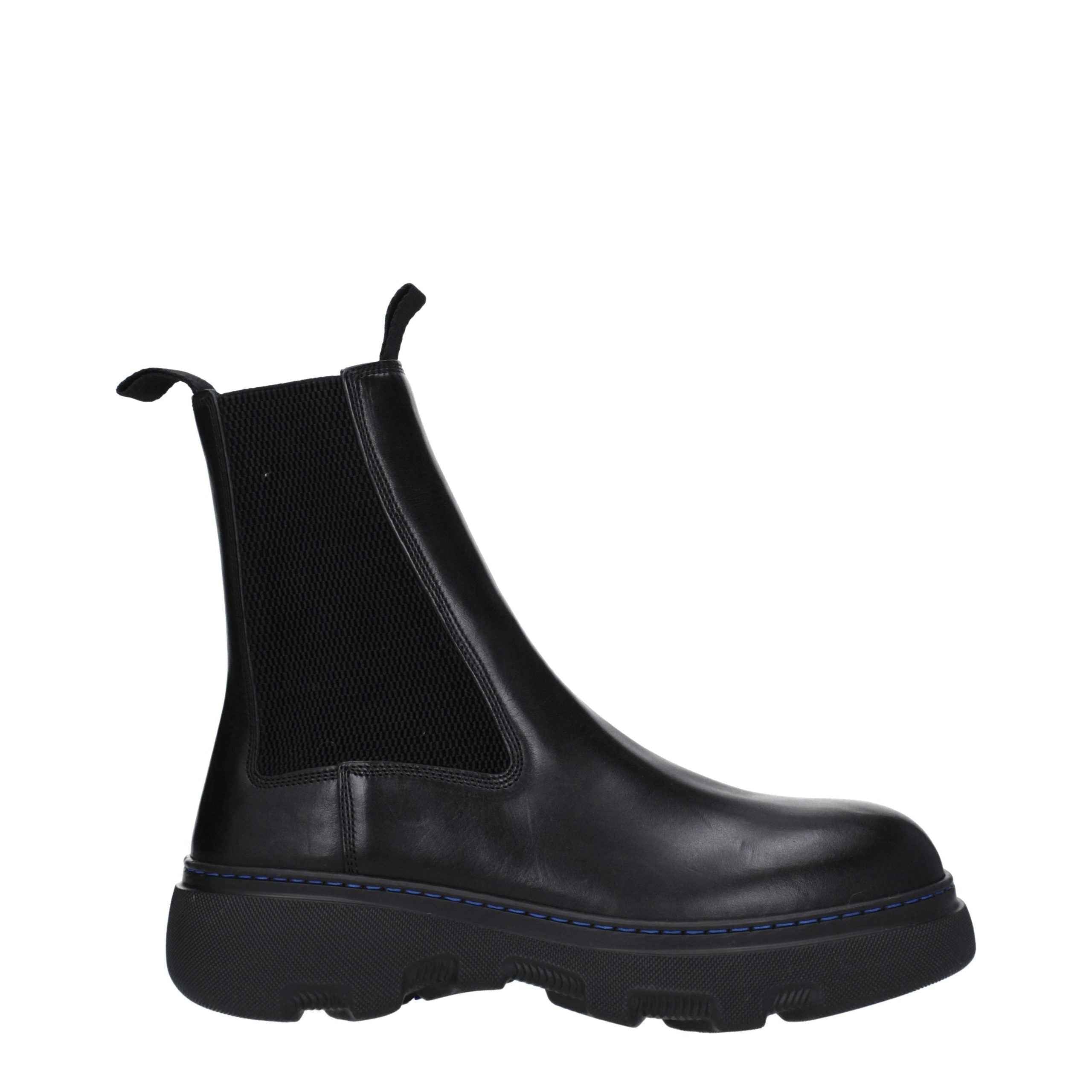 Burberry Black Leather Ankle Boots