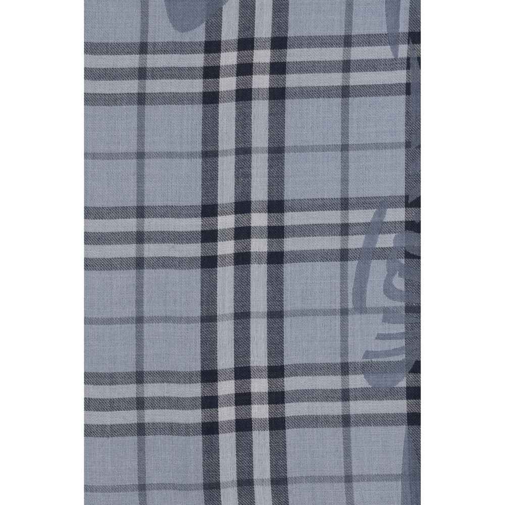Burberry Blue Wool Oves Aries Foulard