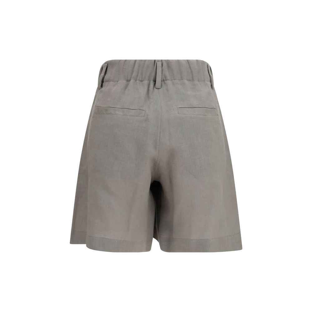 Brunello Cucinelli Bicolor Linen Bermuda Shorts