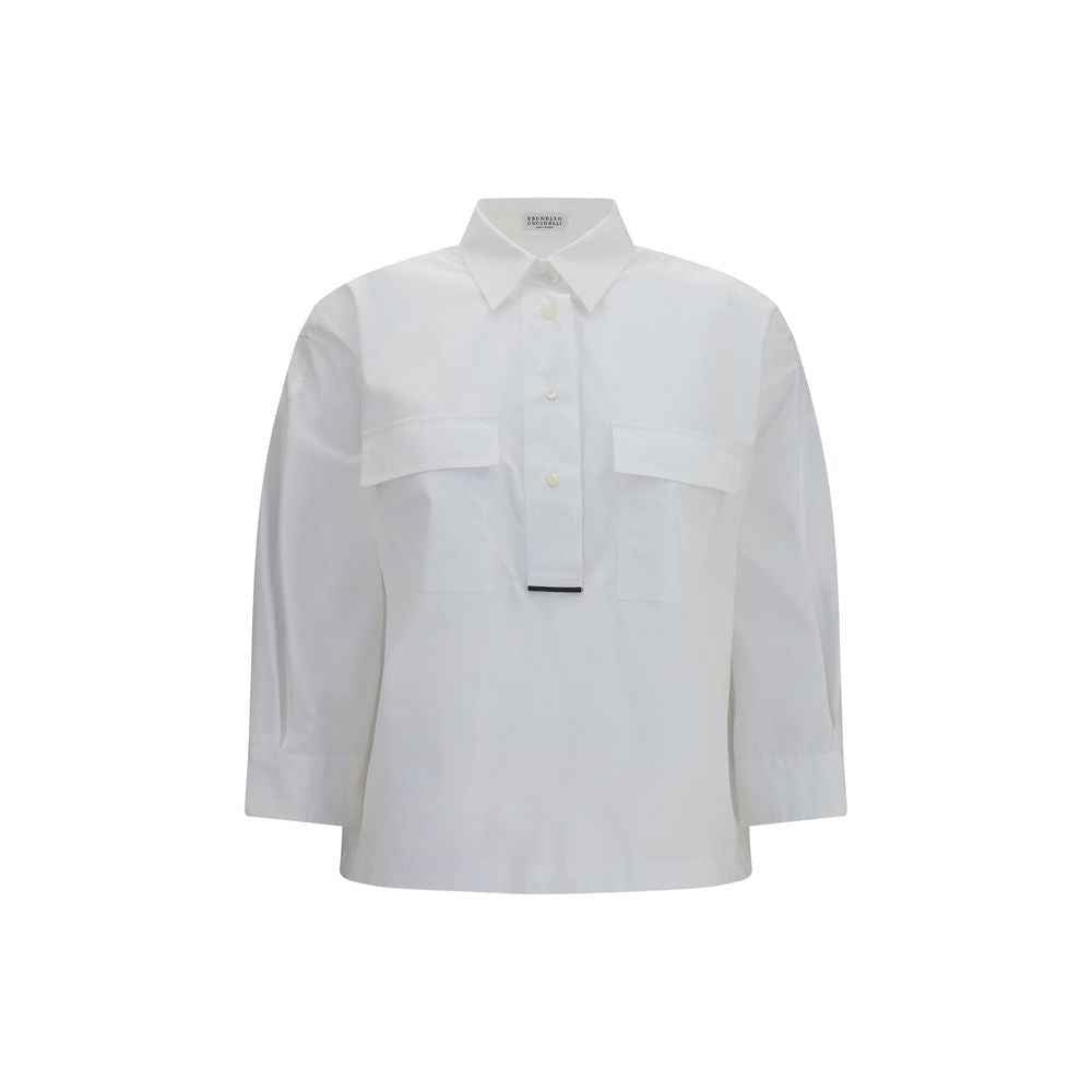 Brunello Cucinelli White Cotton Dress Shirt