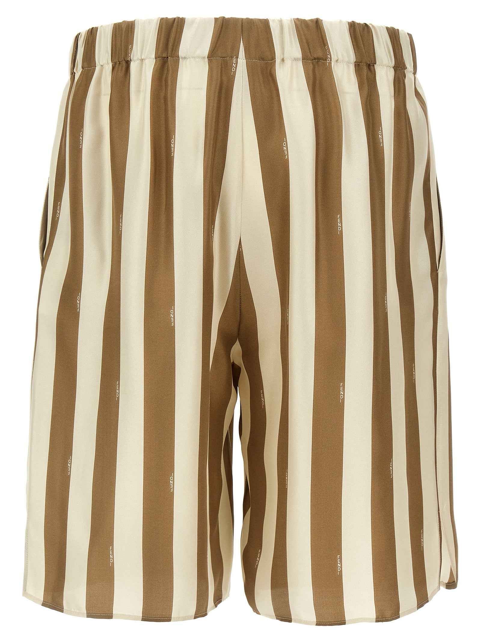 Fendi Beige Silk Bermuda Shorts