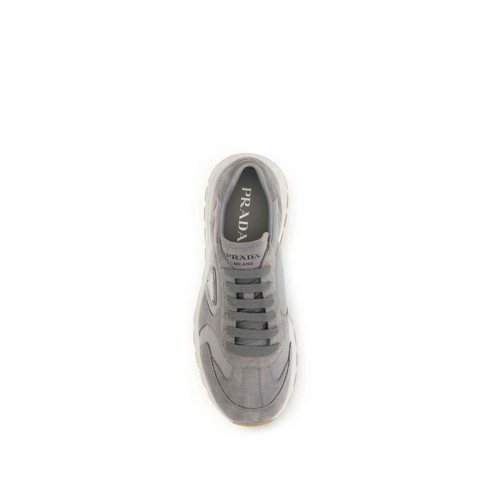 Prada Gray Recycled Polyamide Athletic Sneakers