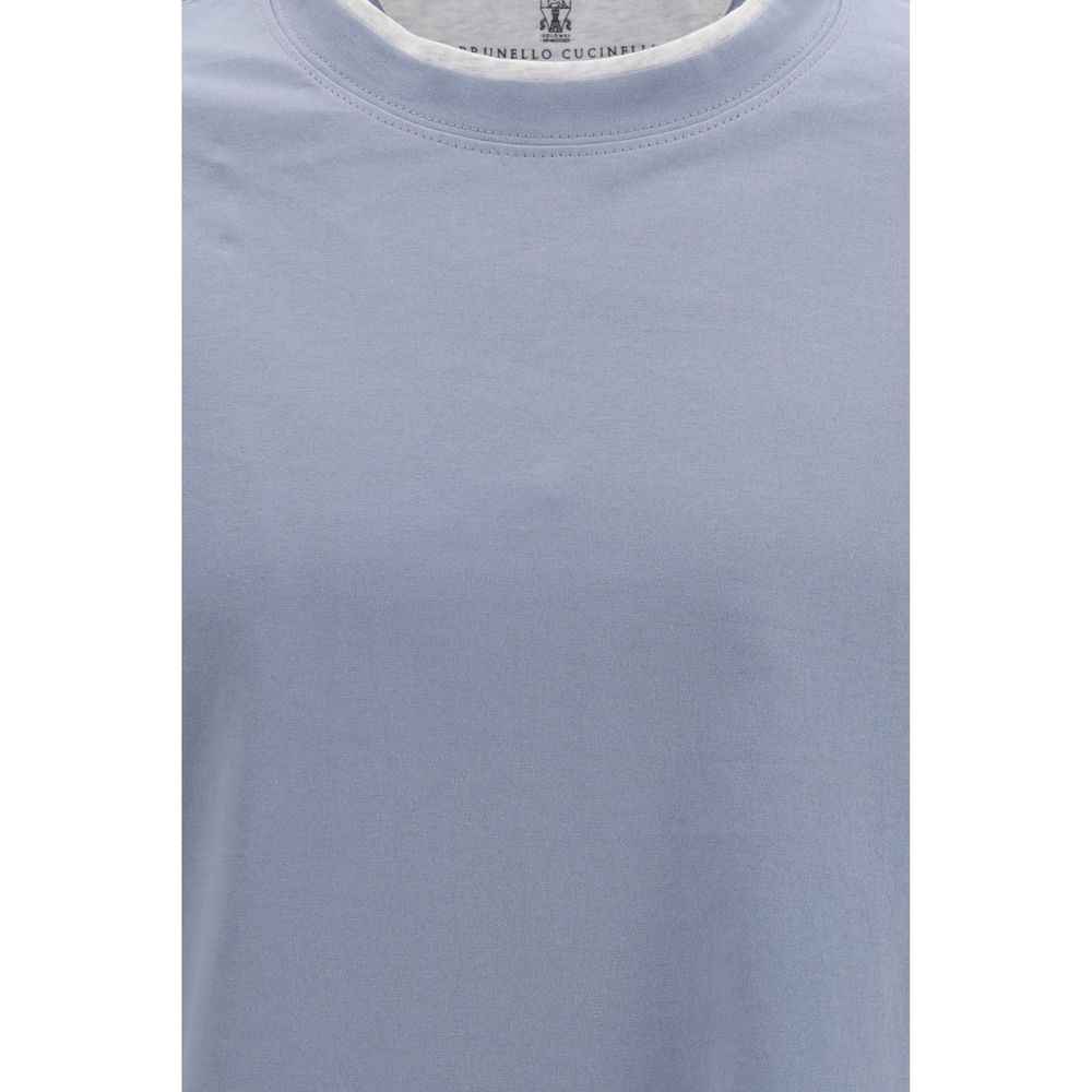 Brunello Cucinelli Blue Cotton T-Shirt