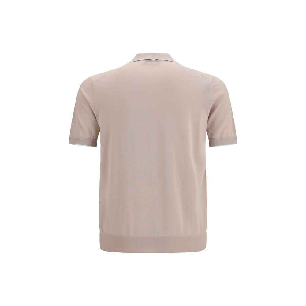 Brunello Cucinelli Beige Cotton Polo Shirt