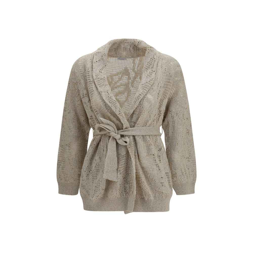 Brunello Cucinelli Beige Linen Cardigan