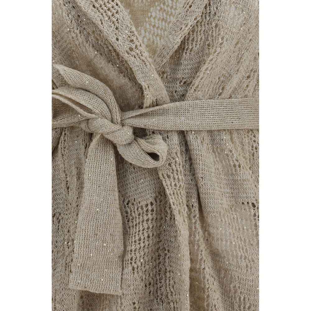 Brunello Cucinelli Beige Linen Cardigan