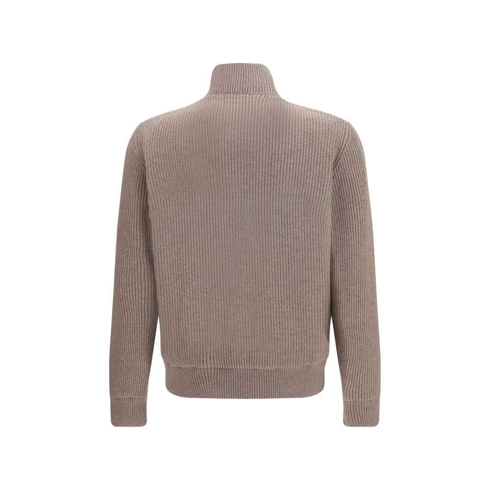 Brunello Cucinelli Beige Calf Leather Bos Taurus Leather Jacket