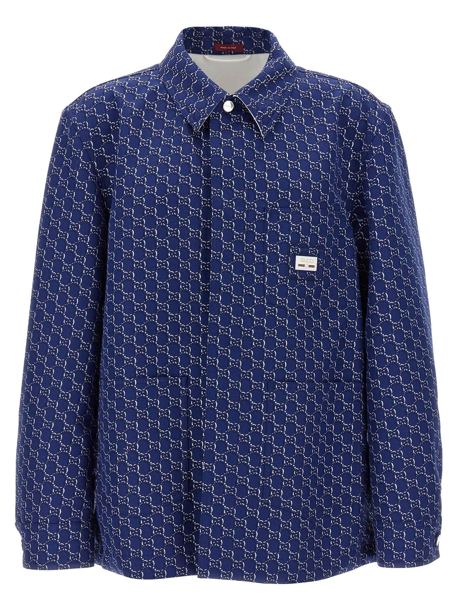 Gucci Blue Cotton Biker Jacket
