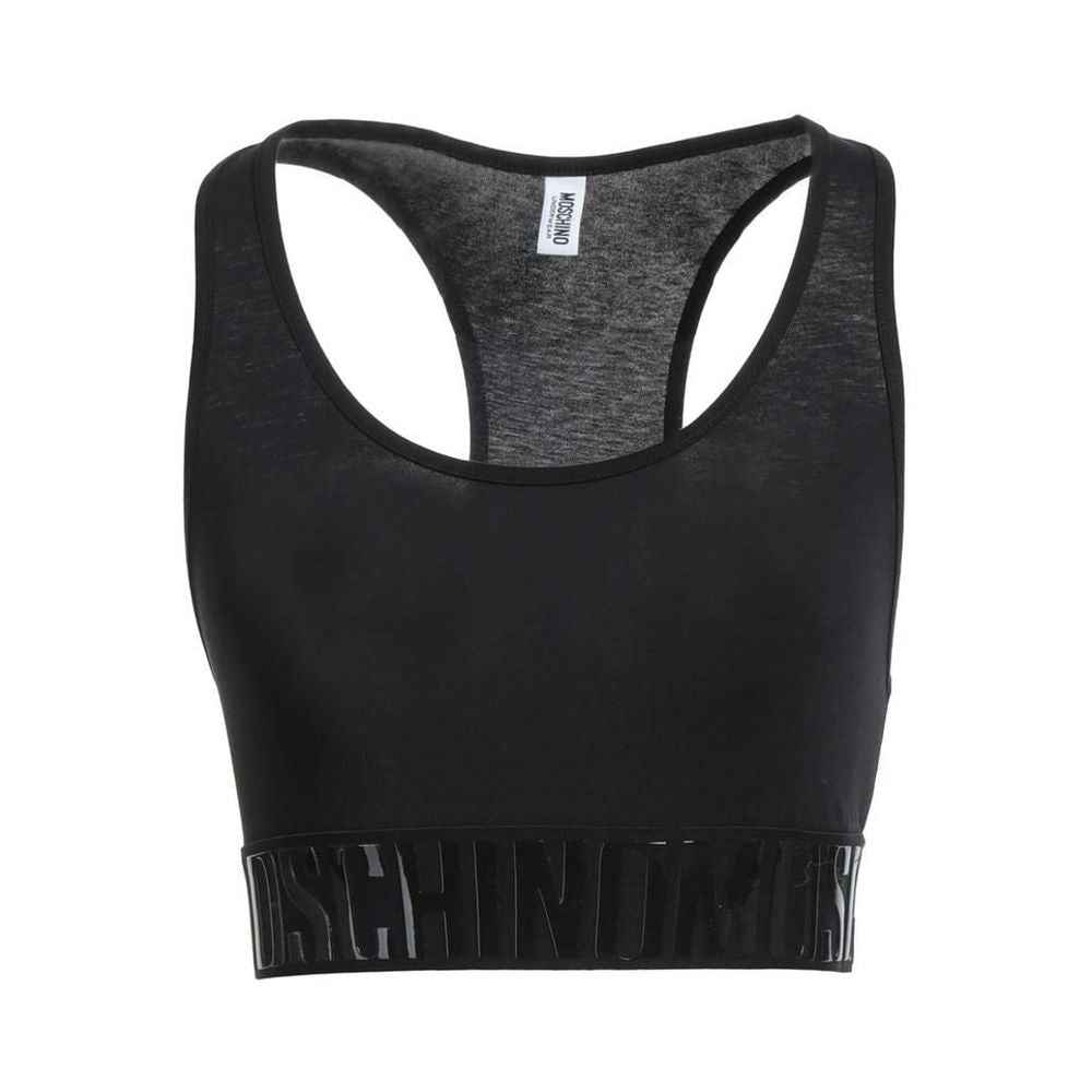 Moschino Black Cotton Sport Bra