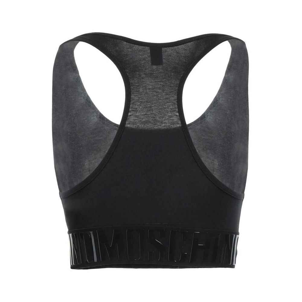 Moschino Black Cotton Sport Bra