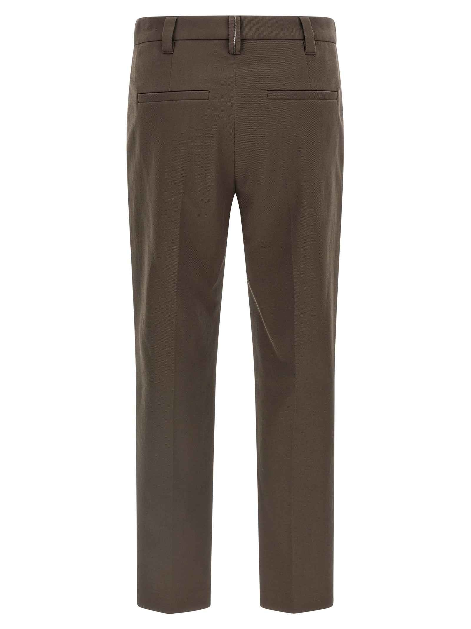 Brunello Cucinelli Brown Cotton Casual Pants