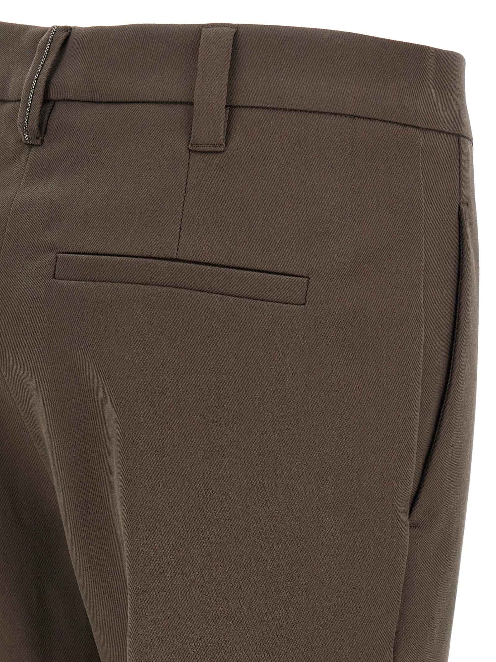 Brunello Cucinelli Brown Cotton Casual Pants