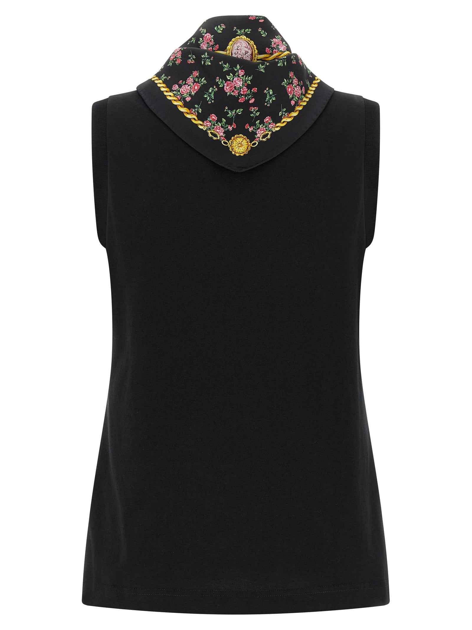 Dolce & Gabbana Black Cotton Sleeveles T-Shirt