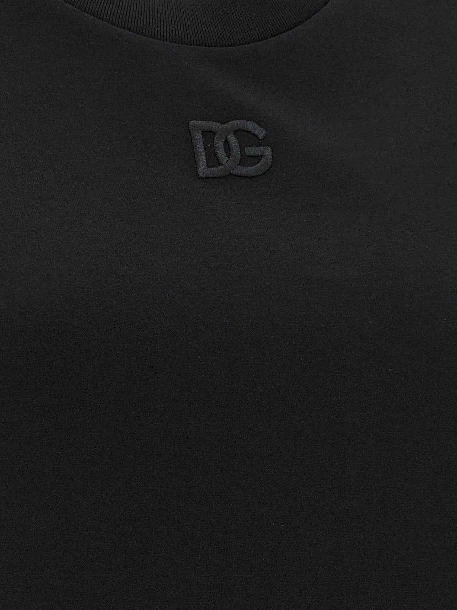 Dolce & Gabbana Black Cotton Sleeveles T-Shirt