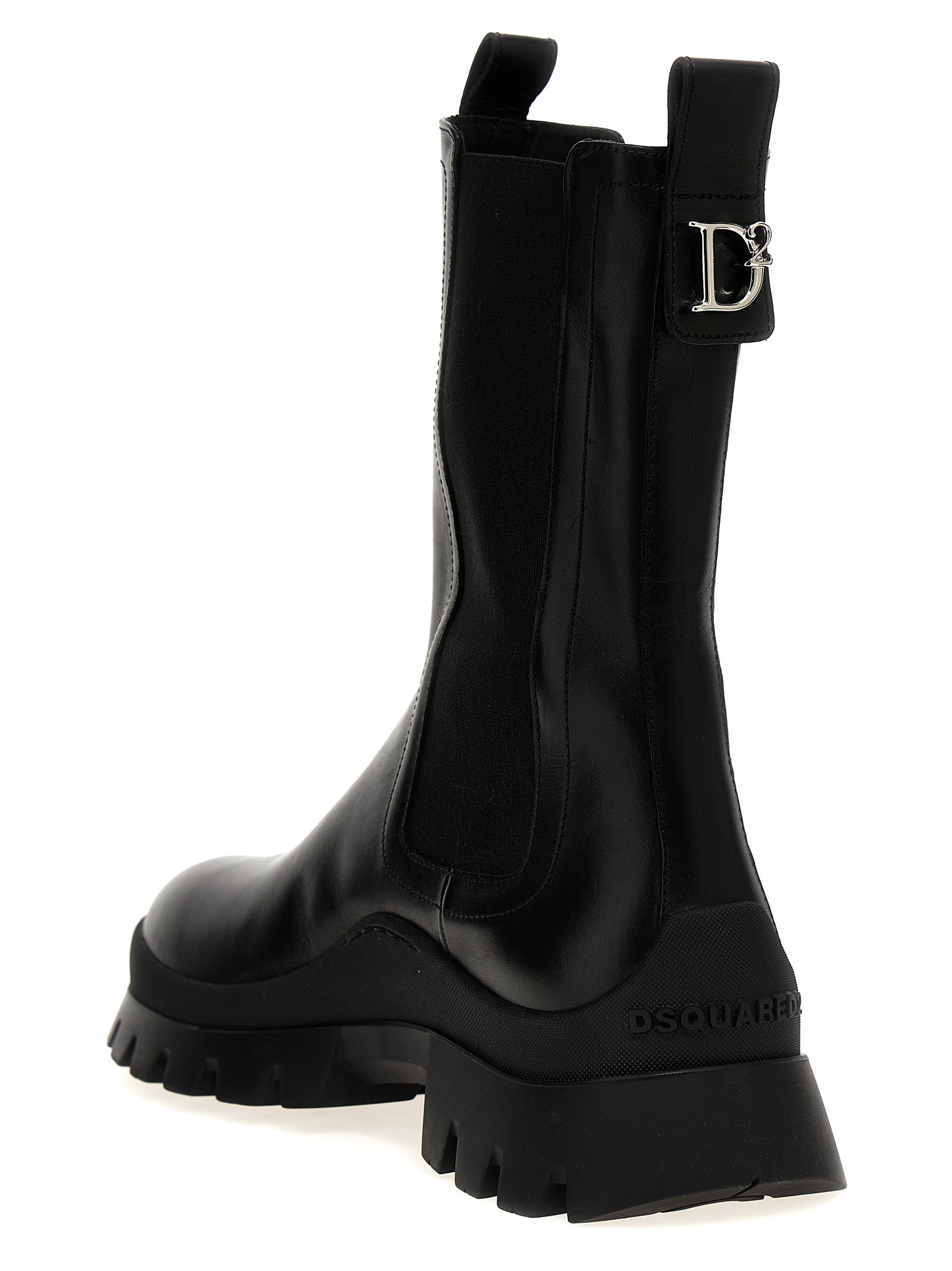 Dsquared² Black Calfskin Ankle Boots
