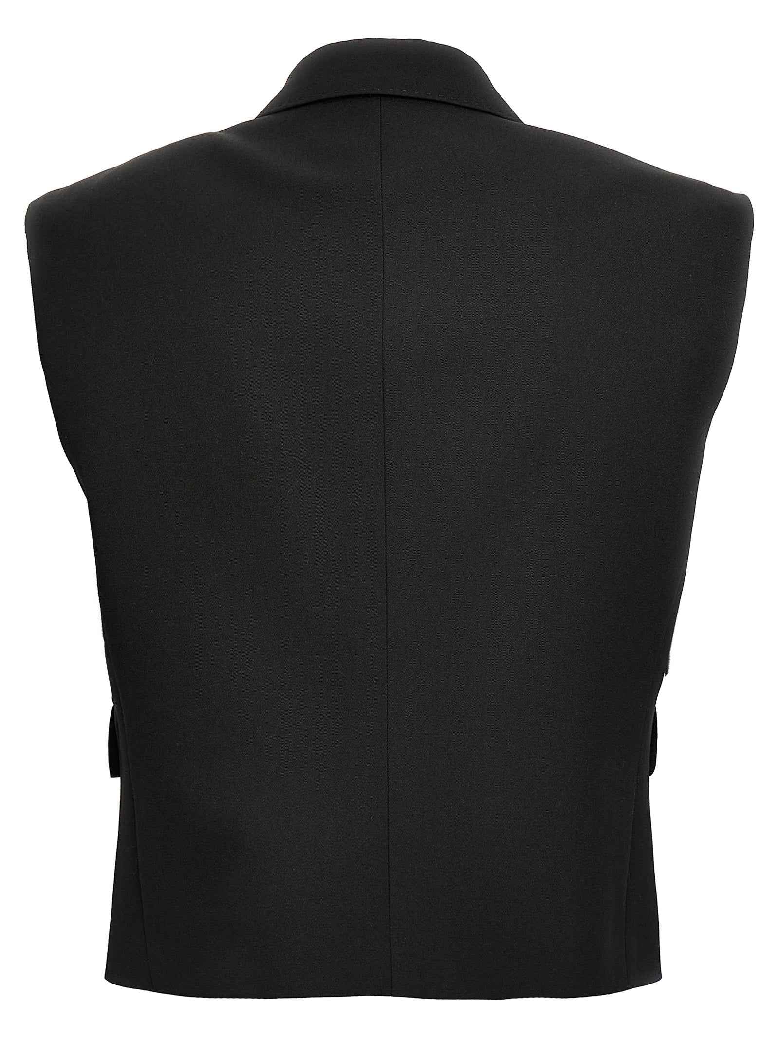 Dolce & Gabbana Black Silk Sleeveless Jacket