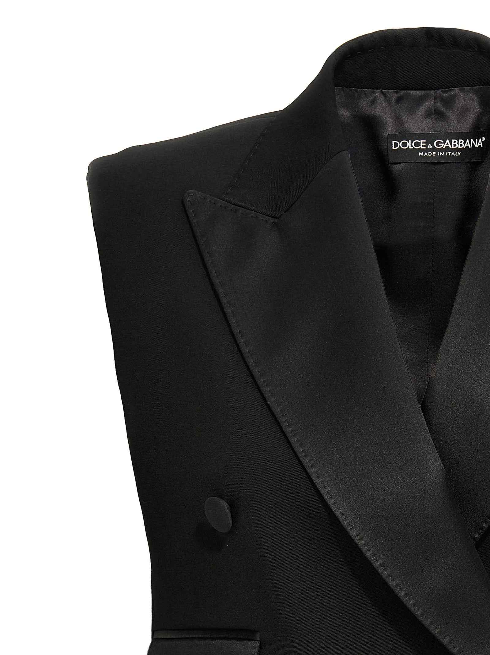 Dolce & Gabbana Black Silk Sleeveless Jacket
