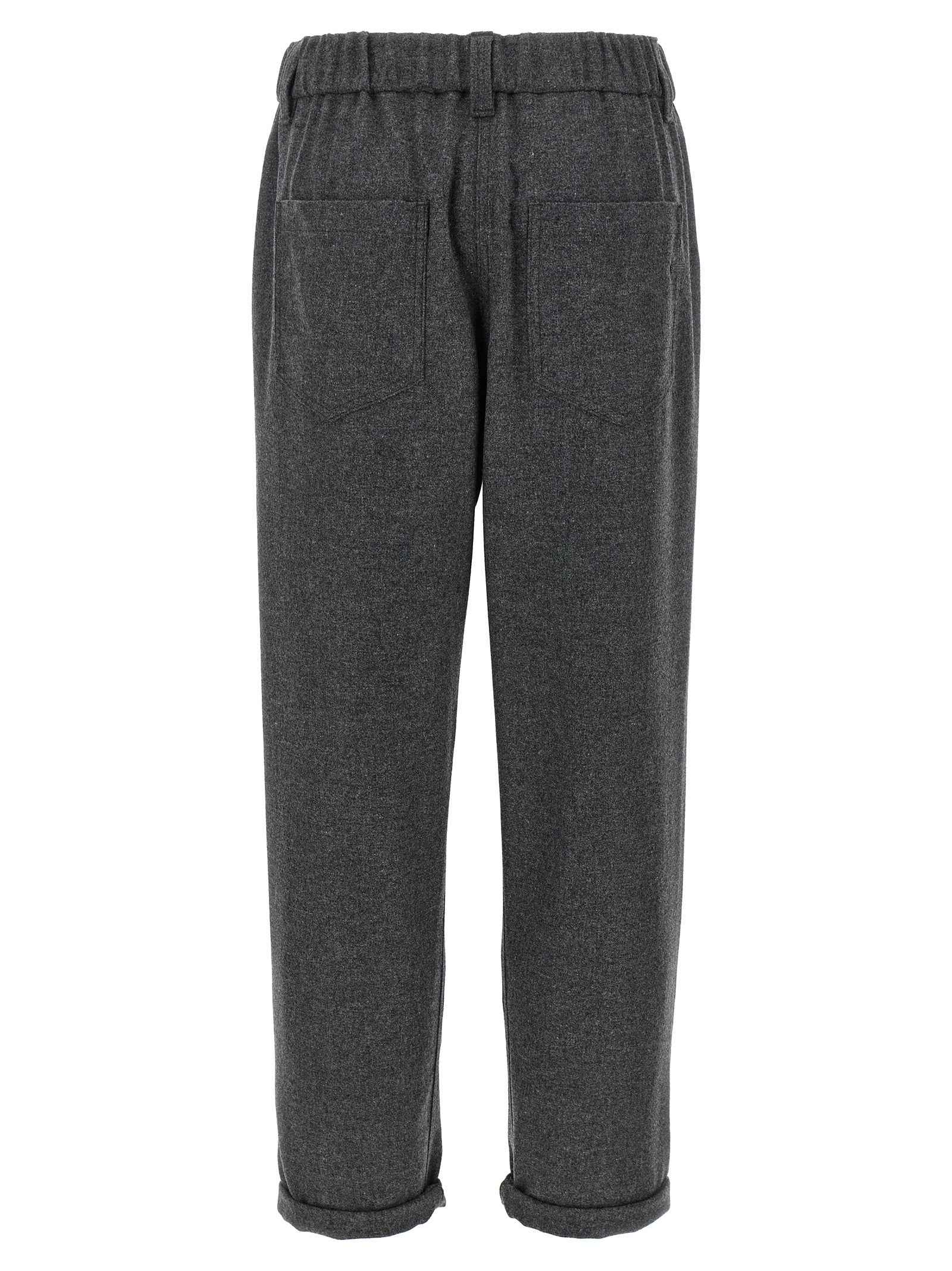 Brunello Cucinelli Gray Virgin Wool Casual Pants