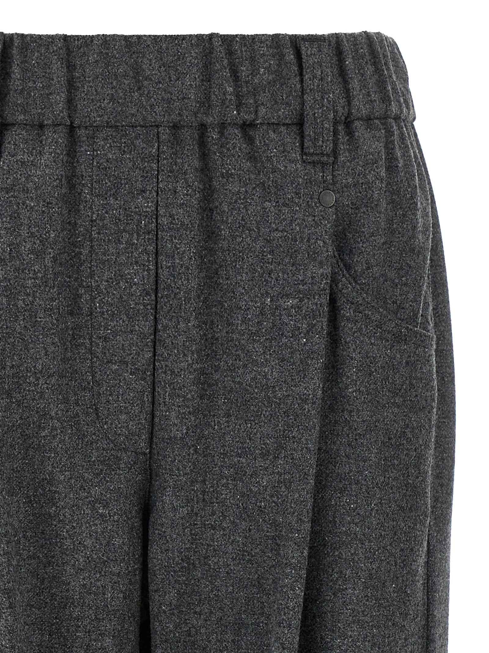 Brunello Cucinelli Gray Virgin Wool Casual Pants
