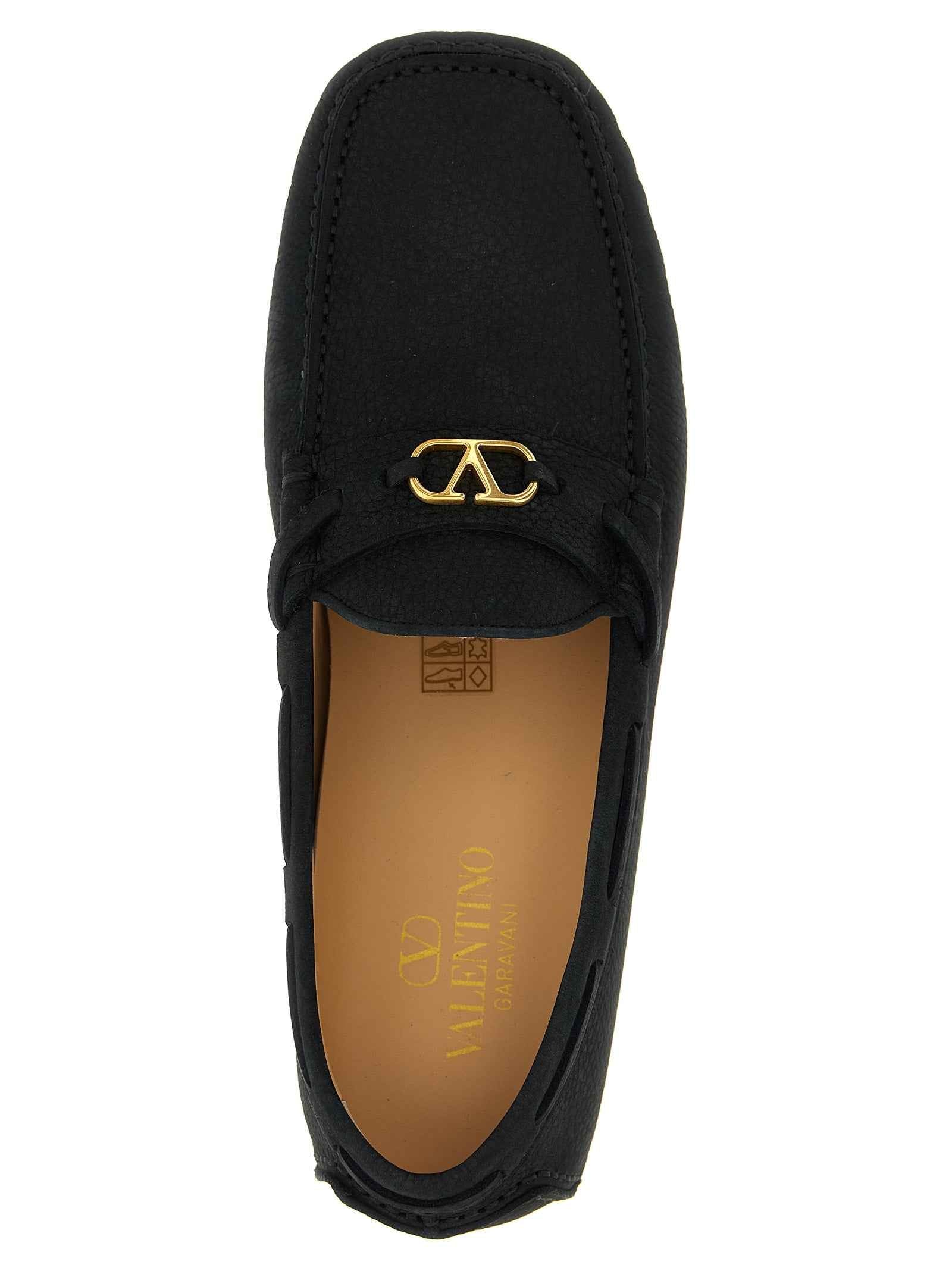 Valentino Garavani Black Calfskin Slip-On Loafers