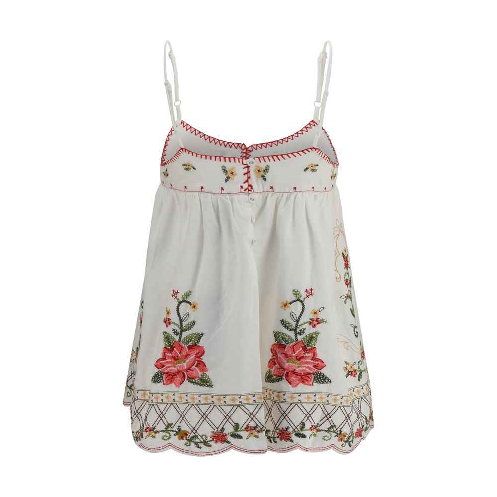 FARM RIO Multicolor Linen Sleeveles T-Shirt