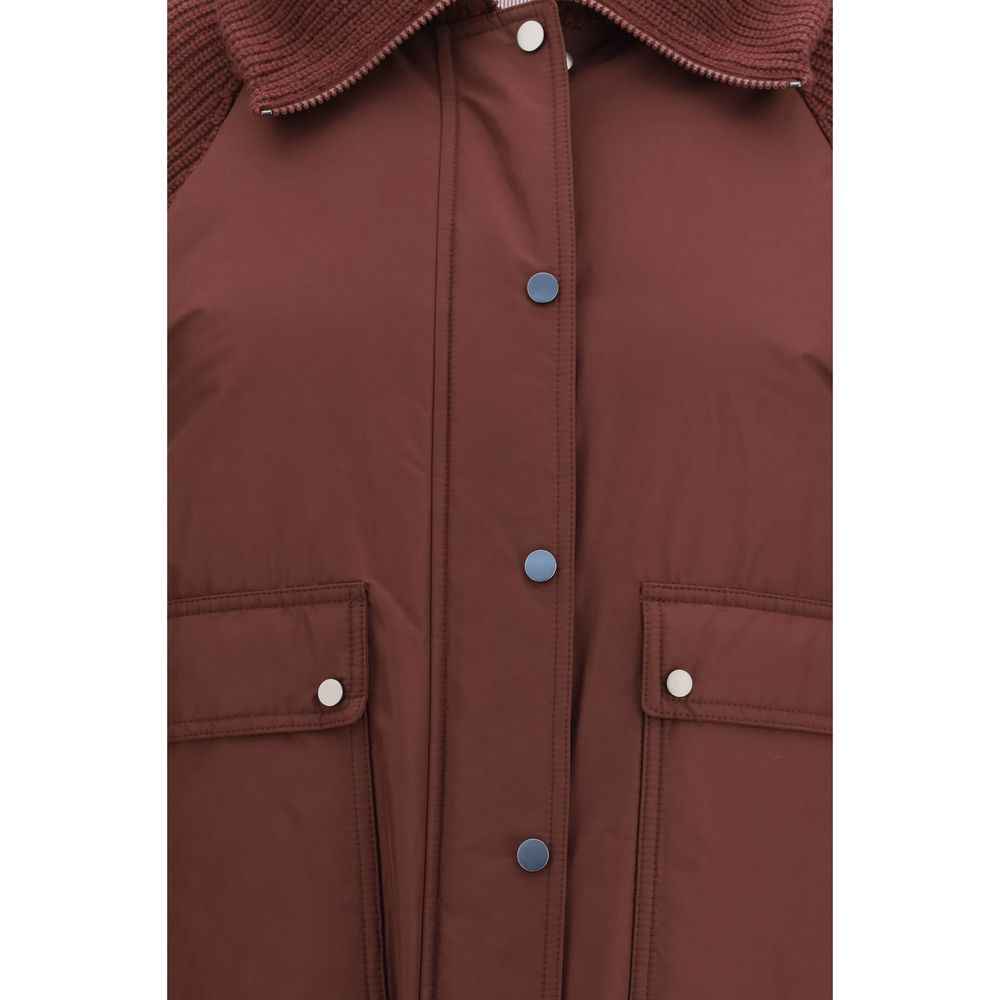 Brunello Cucinelli Bordeaux Polyester Full-Length Jacket