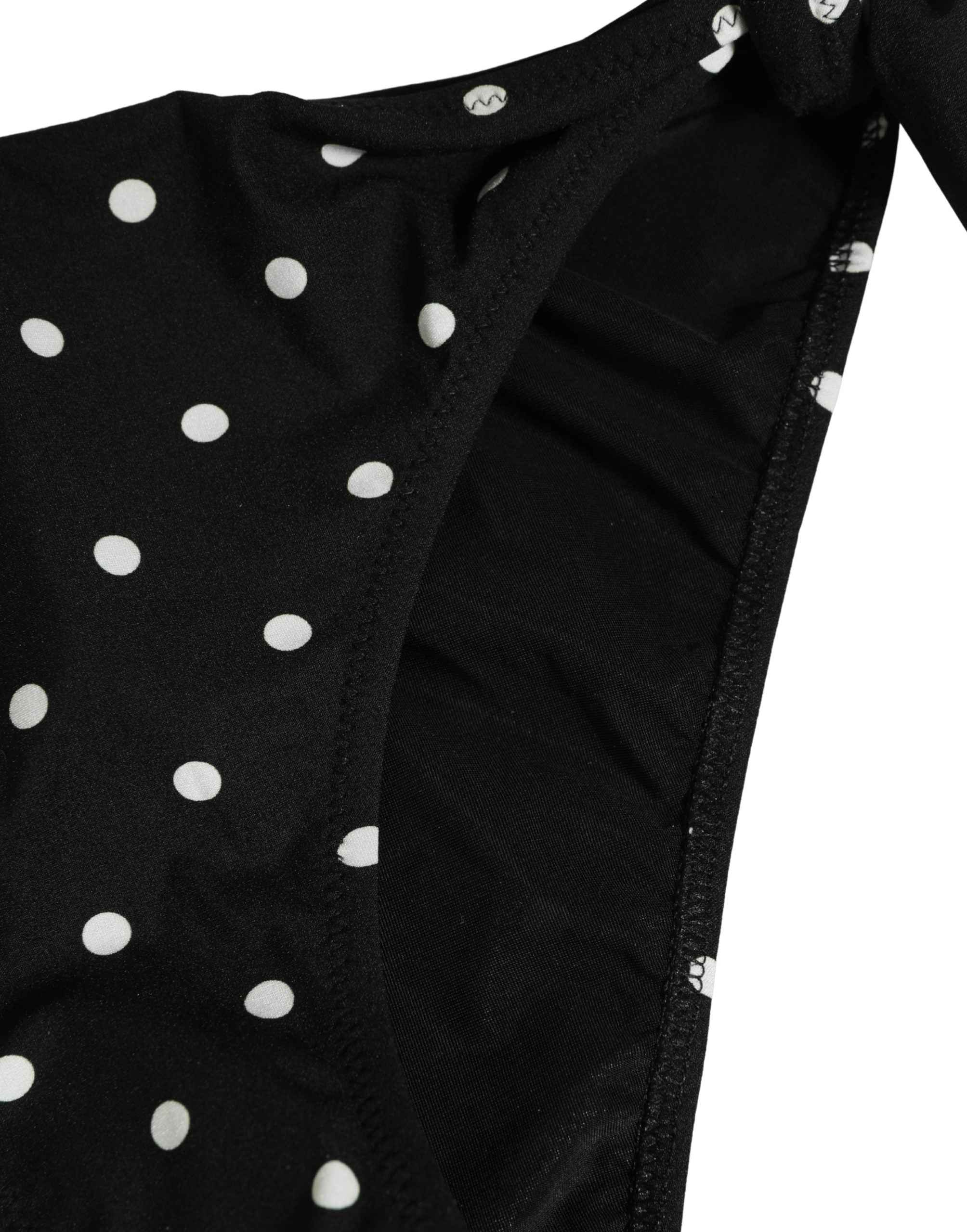 Dolce & Gabbana Black Polka Dot Swimwear Beachwear Bottom Bikini